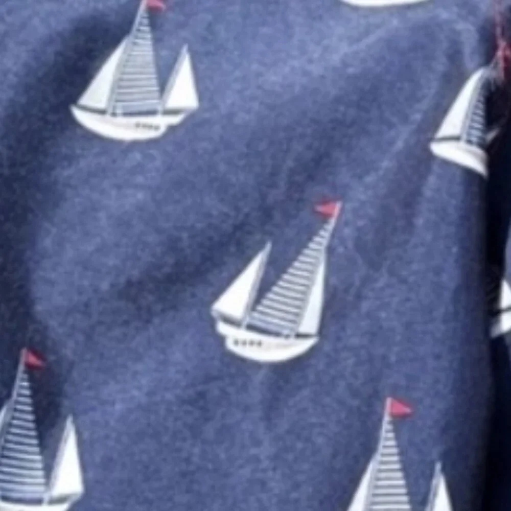 Lily & Dan Boys Swim Trunks 6-7 Sailboat Nautical Mesh Lined Blue Beach Shorts‎